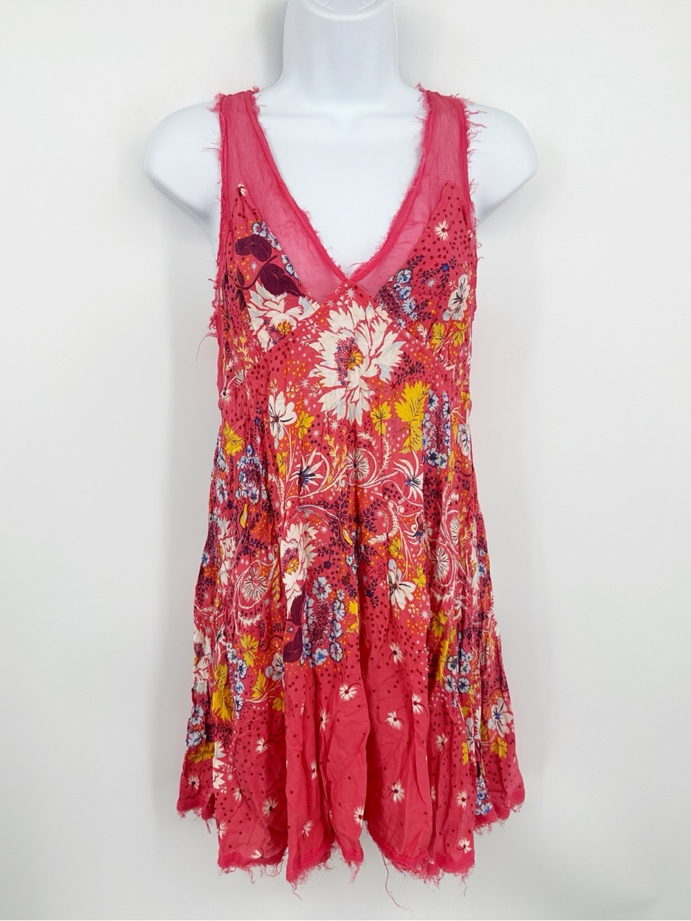 Intimately Free People Boho Floral Dress Size Small V Neck Whimsical Fairy